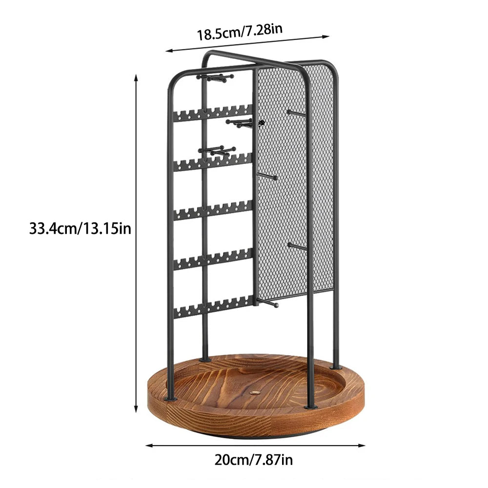 360 Rotating Jewelry Organizer Stand, Earrings and Necklaces Jewelry Tower Tree, Hanging Earring Bracelet and Rings Storage Hold