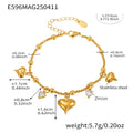 Trendy Moon Heart Stainless Steel Bracelet Bangle for Women Cute Luxury Charm Jewelry Wedding Banquet Gift
