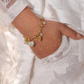 Trendy Moon Heart Stainless Steel Bracelet Bangle for Women Cute Luxury Charm Jewelry Wedding Banquet Gift