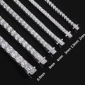 2Mm Moissanite Tennis Bracelet 925 Sterling Silver Plated White Gold Bracelet for Women Man Sparkling Party Jewelry