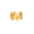 Stainless Steel Exaggerated Big Flower Rings for Women Gold Color Sunflower Finger Ring Female Fashion Aesthetic Jewelry Gift