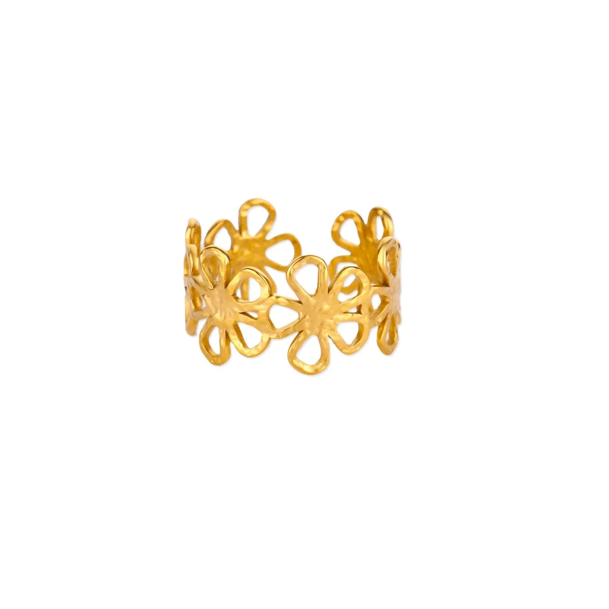 Stainless Steel Exaggerated Big Flower Rings for Women Gold Color Sunflower Finger Ring Female Fashion Aesthetic Jewelry Gift